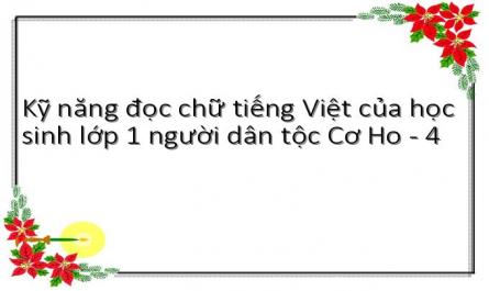 Kỹ năng đọc chữ tiếng Việt của học sinh lớp 1 người dân tộc Cơ Ho - 4
