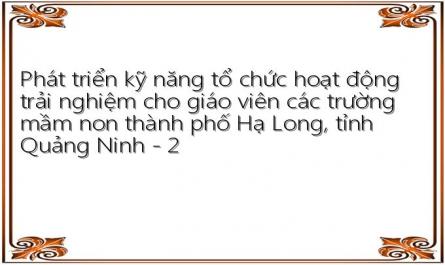 Phát triển kỹ năng tổ chức hoạt động trải nghiệm cho giáo viên các trường mầm non thành phố Hạ Long, tỉnh Quảng Ninh - 2