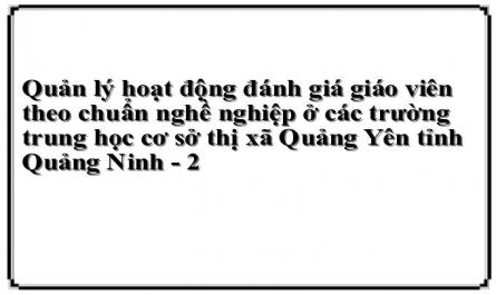 Quản lý hoạt động đánh giá giáo viên theo chuẩn nghề nghiệp ở các trường trung học cơ sở thị xã Quảng Yên tỉnh Quảng Ninh - 2