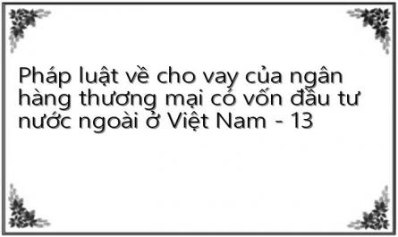 Pháp luật về cho vay của ngân hàng thương mại có vốn đầu tư nước ngoài ở Việt Nam - 13