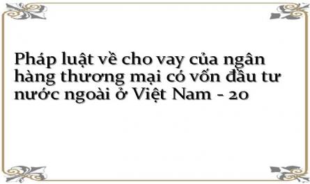 Pháp luật về cho vay của ngân hàng thương mại có vốn đầu tư nước ngoài ở Việt Nam - 20