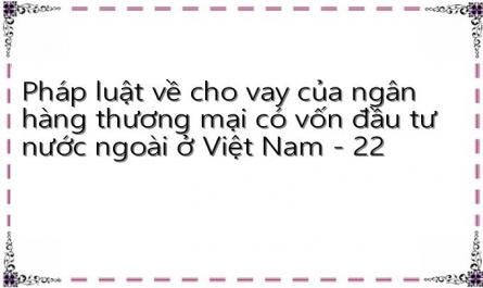 Pháp luật về cho vay của ngân hàng thương mại có vốn đầu tư nước ngoài ở Việt Nam - 22