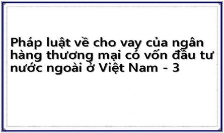 Pháp luật về cho vay của ngân hàng thương mại có vốn đầu tư nước ngoài ở Việt Nam - 3