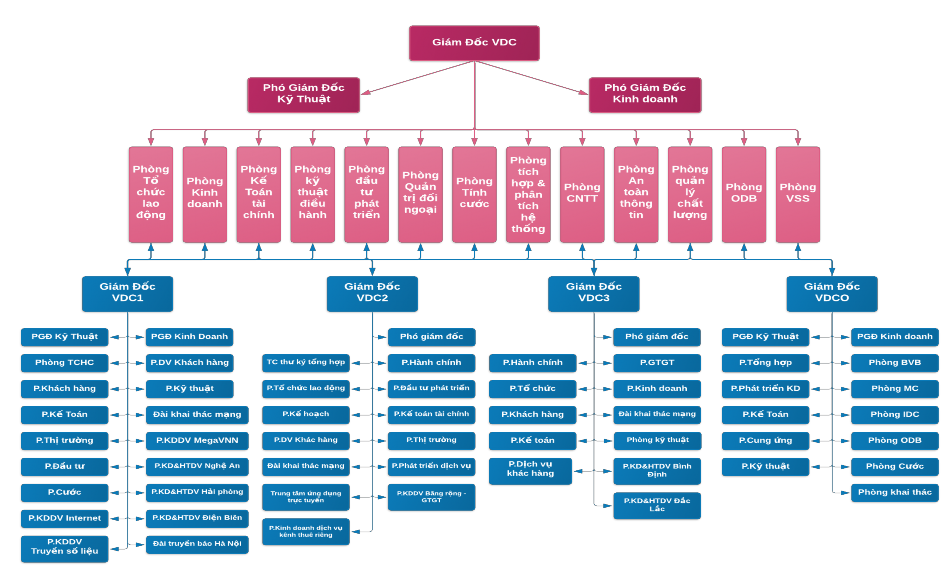 Hình 3 4 Sơ đồ tổ chức bộ máy quản lý của Công ty VDC Nguồn Báo cáo tổng 1