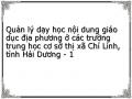 Quản lý dạy học nội dung giáo dục địa phương ở các trường trung học cơ sở thị xã Chí Linh, tỉnh Hải Dương