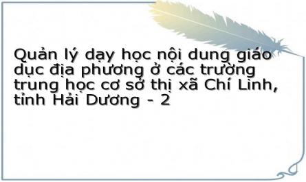 Quản lý dạy học nội dung giáo dục địa phương ở các trường trung học cơ sở thị xã Chí Linh, tỉnh Hải Dương - 2
