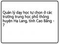 Thực Trạng Dạy Học Tự Chọn Ở Các Trường Thpt Huyện Hạ Lang, Tỉnh Cao Bằng