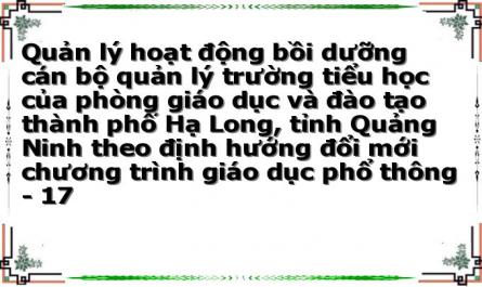 Quản lý hoạt động bồi dưỡng cán bộ quản lý trường tiểu học của phòng giáo dục và đào tạo thành phố Hạ Long, tỉnh Quảng Ninh theo định hướng đổi mới chương trình giáo dục phổ thông - 17