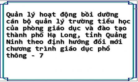 Thực Trạng Giáo Dục Tiểu Học Của Thành Phố Hạ Long, Tỉnh Quảng Ninh