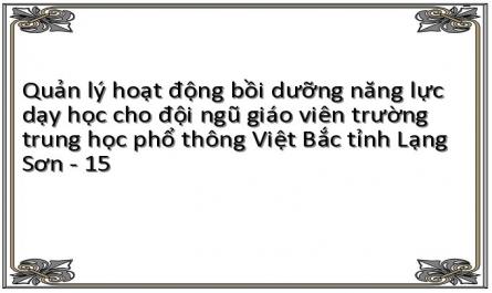 Quản lý hoạt động bồi dưỡng năng lực dạy học cho đội ngũ giáo viên trường trung học phổ thông Việt Bắc tỉnh Lạng Sơn - 15