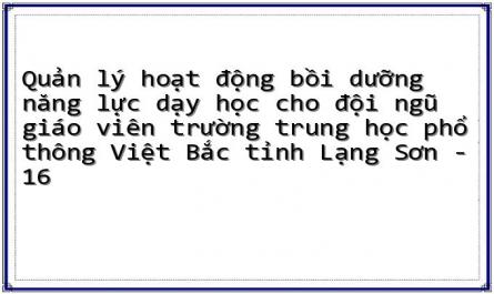 Quản lý hoạt động bồi dưỡng năng lực dạy học cho đội ngũ giáo viên trường trung học phổ thông Việt Bắc tỉnh Lạng Sơn - 16