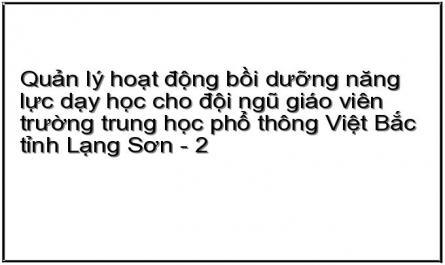 Quản lý hoạt động bồi dưỡng năng lực dạy học cho đội ngũ giáo viên trường trung học phổ thông Việt Bắc tỉnh Lạng Sơn - 2
