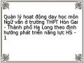 Quản lý hoạt động dạy học môn Ngữ văn ở trường THPT Hòn Gai - Thành phố Hạ Long theo định hướng phát triển năng lực HS