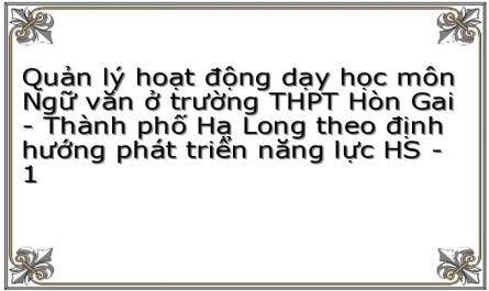 Quản lý hoạt động dạy học môn Ngữ văn ở trường THPT Hòn Gai - Thành phố Hạ Long theo định hướng phát triển năng lực HS - 1
