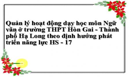 Quản lý hoạt động dạy học môn Ngữ văn ở trường THPT Hòn Gai - Thành phố Hạ Long theo định hướng phát triển năng lực HS - 17