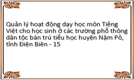 Quản lý hoạt động dạy học môn Tiếng Việt cho học sinh ở các trường phổ thông dân tộc bán trú tiểu học huyện Nậm Pồ, tỉnh Điện Biên - 15