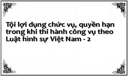 Tội lợi dụng chức vụ, quyền hạn trong khi thi hành công vụ theo Luật hình sự Việt Nam - 2