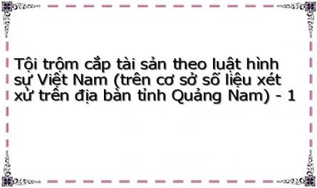 Tội trộm cắp tài sản theo luật hình sự Việt Nam (trên cơ sở số liệu xét xử trên địa bàn tỉnh Quảng Nam) - 1