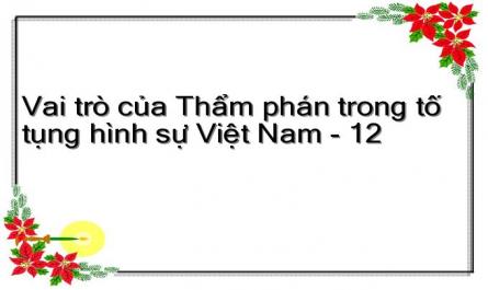 Vai trò của Thẩm phán trong tố tụng hình sự Việt Nam - 12