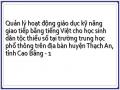 Quản lý hoạt động giáo dục kỹ năng giao tiếp bằng tiếng Việt cho học sinh dân tộc thiểu số tại trường trung học phổ thông trên địa bàn huyện Thạch An, tỉnh Cao Bằng