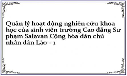 Quản lý hoạt động nghiên cứu khoa học của sinh viên trường Cao đẳng Sư phạm Salavan Cộng hòa dân chủ nhân dân Lào - 1