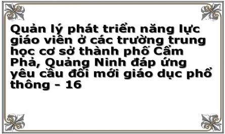 Quản lý phát triển năng lực giáo viên ở các trường trung học cơ sở thành phố Cẩm Phả, Quảng Ninh đáp ứng yêu cầu đổi mới giáo dục phổ thông - 16
