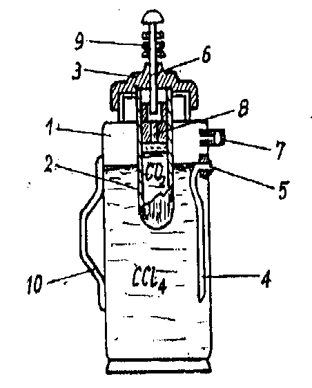 Hình 1 5 Bình chữa cháy tetaccloruacacbon CCl4 1 Thân bình 2 Bình nhỏ chứa CO2 2