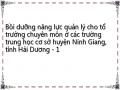 Bồi dưỡng năng lực quản lý cho tổ trưởng chuyên môn ở các trường trung học cơ sở huyện Ninh Giang, tỉnh Hải Dương