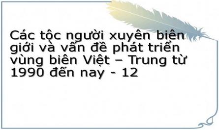 Vùng Biên Giới Việt - Trung Trong Chiến Lược Phát Triển Đất Nước Thời Hội Nhập