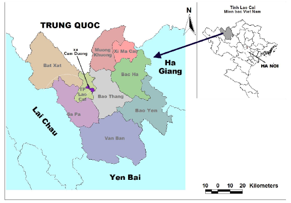 Hình 2 1 Bản đồ vị trí Thành phố Lào Cai và xã Cam Đường Thành phố Lào Cai 1
