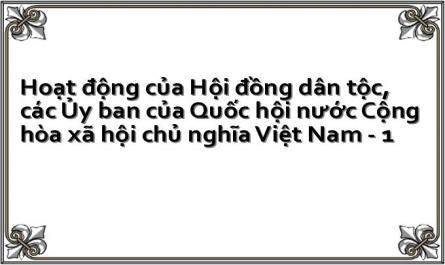 Hoạt động của Hội đồng dân tộc, các Ủy ban của Quốc hội nước Cộng hòa xã hội chủ nghĩa Việt Nam - 1