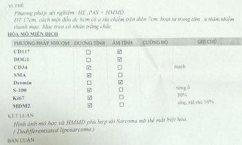 Hình 4 6 Kết quả HMMD cho kết quả cuối cùng là u mỡ ác tính Phẫu thuật cắt 5