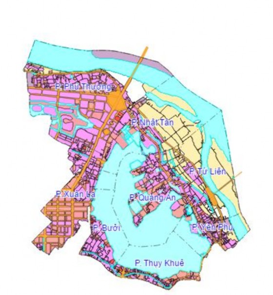 Sơ đồ quy hoạch đất quận Tây Hồ đến năm 2020 Nguồn Sở Tài nguyên Môi 5