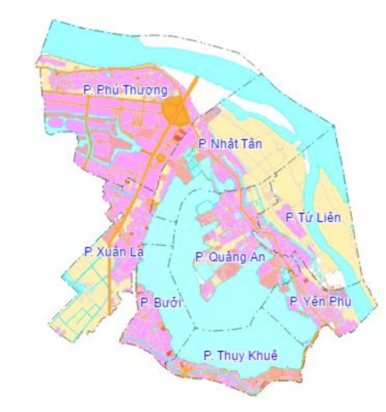 Sơ đồ hiện trạng sử dụng đất quận Tây Hồ năm 2014 Nguồn Sở Tài nguyên 6