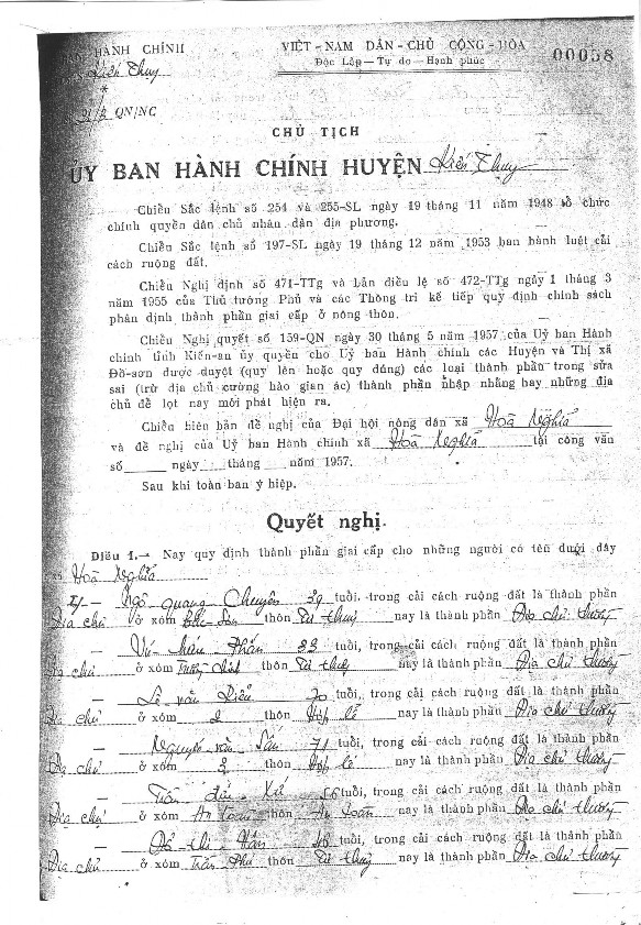 Cải cách ruộng đất tại Kiến An 1955 1957 15 3