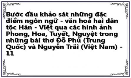 Bước đầu khảo sát những đặc điểm ngôn ngữ - văn hoá hai dân tộc Hán - Việt qua các hình ảnh Phong, Hoa, Tuyết, Nguyệt trong những bài thơ Đỗ Phủ (Trung Quốc) và Nguyễn Trãi (Việt Nam) - 11