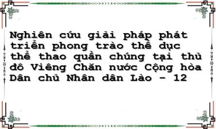 Nghiên cứu giải pháp phát triển phong trào thể dục thể thao quần chúng tại thủ đô Viêng Chăn nước Cộng hòa Dân chủ Nhân dân Lào - 12