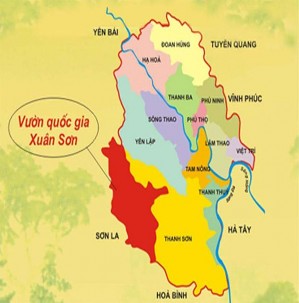 Hình 1 2 Sơ đồ vị trí VQG Xuân Sơn  Vị trí địa lý Vườn Quốc gia Xuân 1