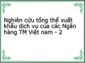 Nghiên cứu tổng thể xuất khẩu dịch vụ của các Ngân hàng TM Việt nam - 2