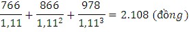 Giá trị hiện tại của dòng cổ tức giai đoạn tăng trưởng giảm dần 8