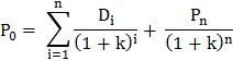 P 0 Giá trị hiện tại của cổ phiếu P n Giá trị cổ phiếu năm thứ n D i 1