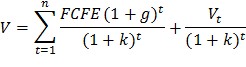 Trong đó V Giá trị VCSH hiện tại V t Giá trị VCSH ở năm thứ t k chi phí sử 4