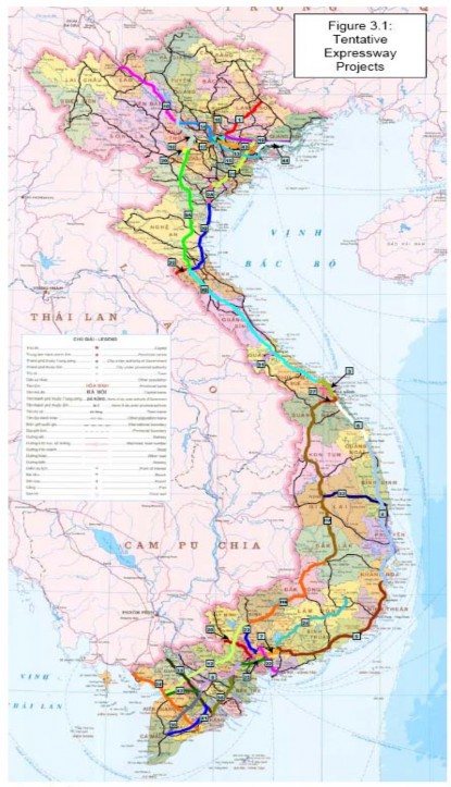 Nguồn ADB 2009 Project – Map 5 Phụ lục 2 Sơ đồ đường cao tốc Đà Nẵng 1