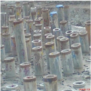 Hình 1 1 – Các cọc ống bị nghiêng lệch Trạm phân phối xi măng Hiệp Phước 1