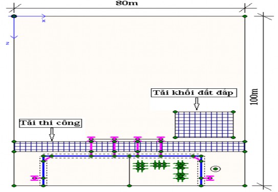Hình 3 14 – Mặt bằng mô hình trong phân tích phần tử hữu hạn a b Hình 3 15 4