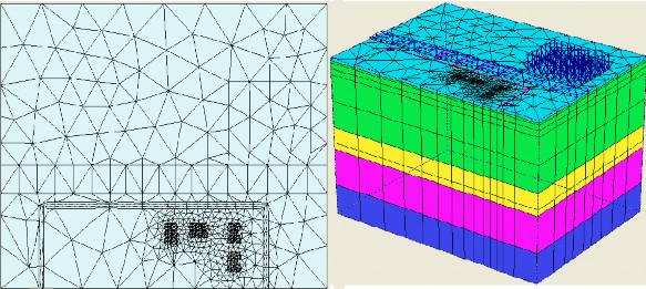A b Hình 3 15 – a Chia lưới 2D b Chia lưới 3D Hình 3 16 – Mô hình cọc 5