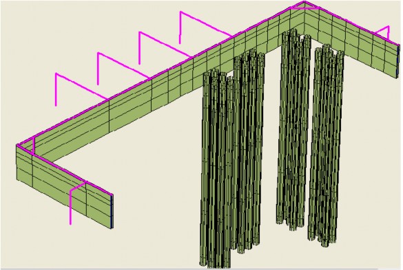 Hình 3 16 – Mô hình cọc tường và hệ neo a b Hình 3 17 – Các giai đoạn thi 6