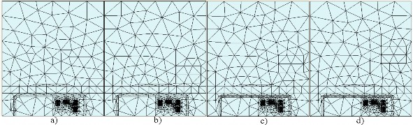 Hình 3 28 – Các trường hợp chia lưới 2D a Bỏ tải khối đất đắp e Dời 1