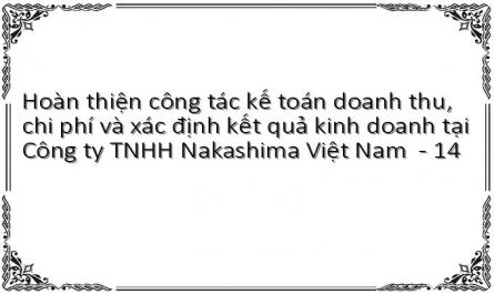 Hoàn thiện công tác kế toán doanh thu, chi phí và xác định kết quả kinh doanh tại Công ty TNHH Nakashima Việt Nam ﻿ - 14