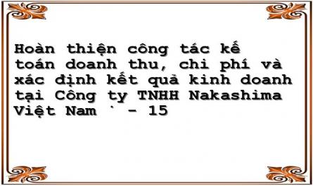 Hoàn thiện công tác kế toán doanh thu, chi phí và xác định kết quả kinh doanh tại Công ty TNHH Nakashima Việt Nam ﻿ - 15